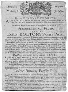 Conworth's Strengthening Fluid, likewise Doctor Bolton's Family Pills