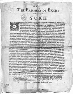 By the Farmers of Excise For the County of York