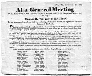 At a General Meeting of the Inhabitants of the Town of and Parish of Halifax