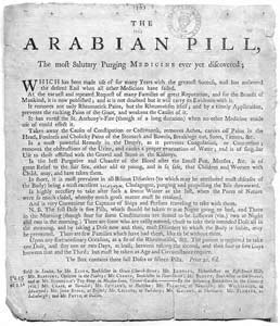 Arabian Pill, The most Salutary Purging Medicine ever yet discovered