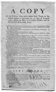 Copy of the Persons, who have taken their Trials at the Assize