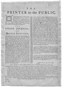 Printer to the Public Announcement of the Union Journal