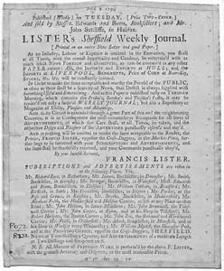 Lister's Sheffield Weekly Journal