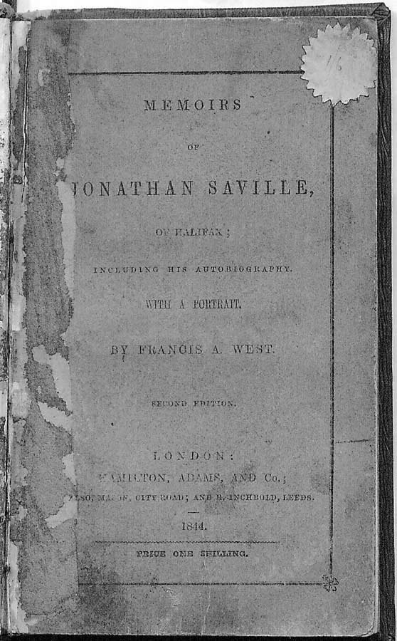 Memoirs of Jonathan Saville.