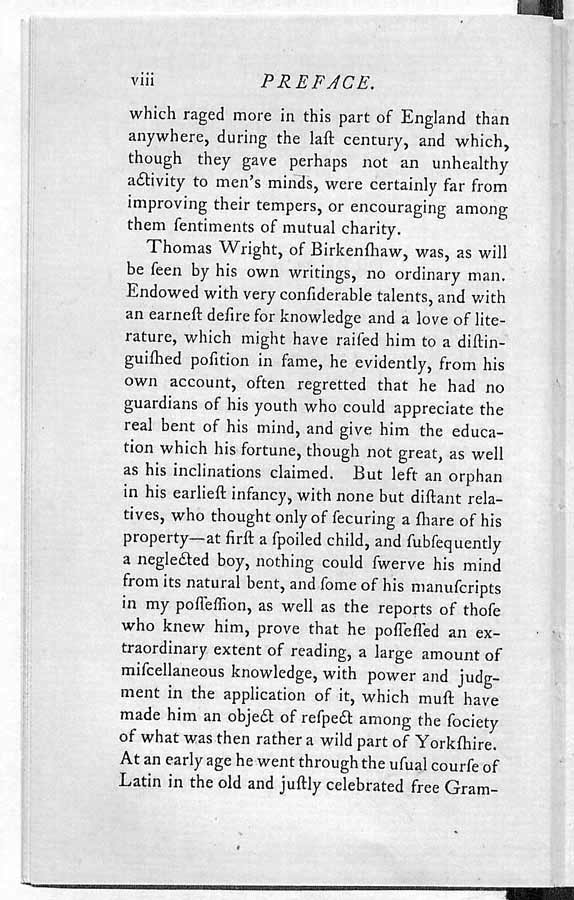 Autobiography of Thomas Wright, of Birkenshaw, 1736-1797.