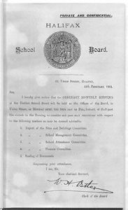 Halifax School Board Reports 1901