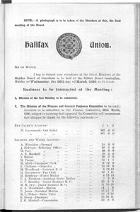 Halifax Union Minutes 1929-1930