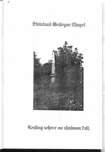 Resting Where No Shadows Fall, Stainland Chapel