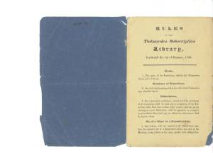 Rules of Todmorden Subscription Library, 1798