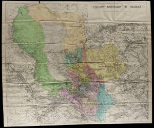 Halifax County Borough - Map showing ward boundaries, 1951