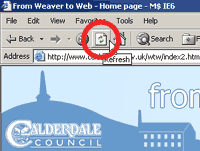 Figure 1c - how to refresh the current web page in IE6 graphic
