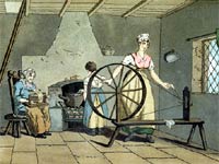 Drawing of weavers cottage interior