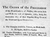   Order of the Procession of the Wool-Combers, on Coronation Day.