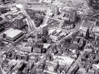 Aerial view of town centre, Halifax