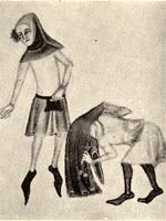 Peasants wearing medieval clothing